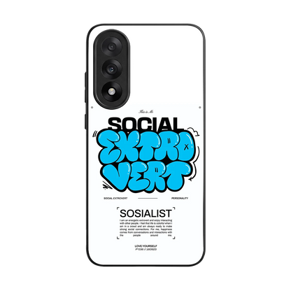 Social Extrovert back phone cover | glass case for oneplus nord 5