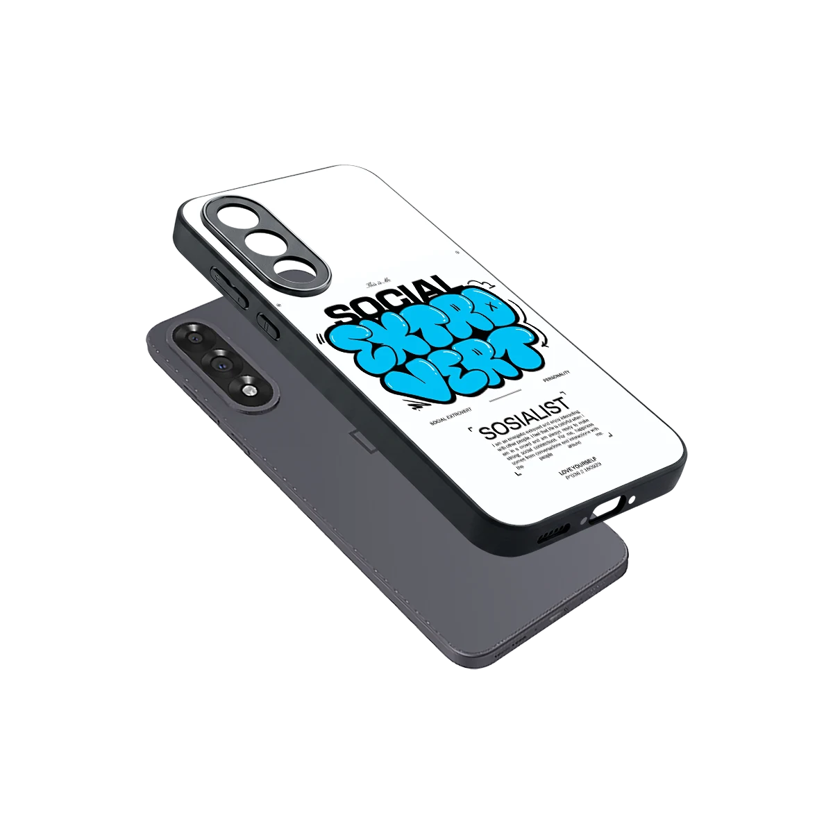 Social Extrovert sleek oneplus nord 5 cover with tempered glass back and TPU edges