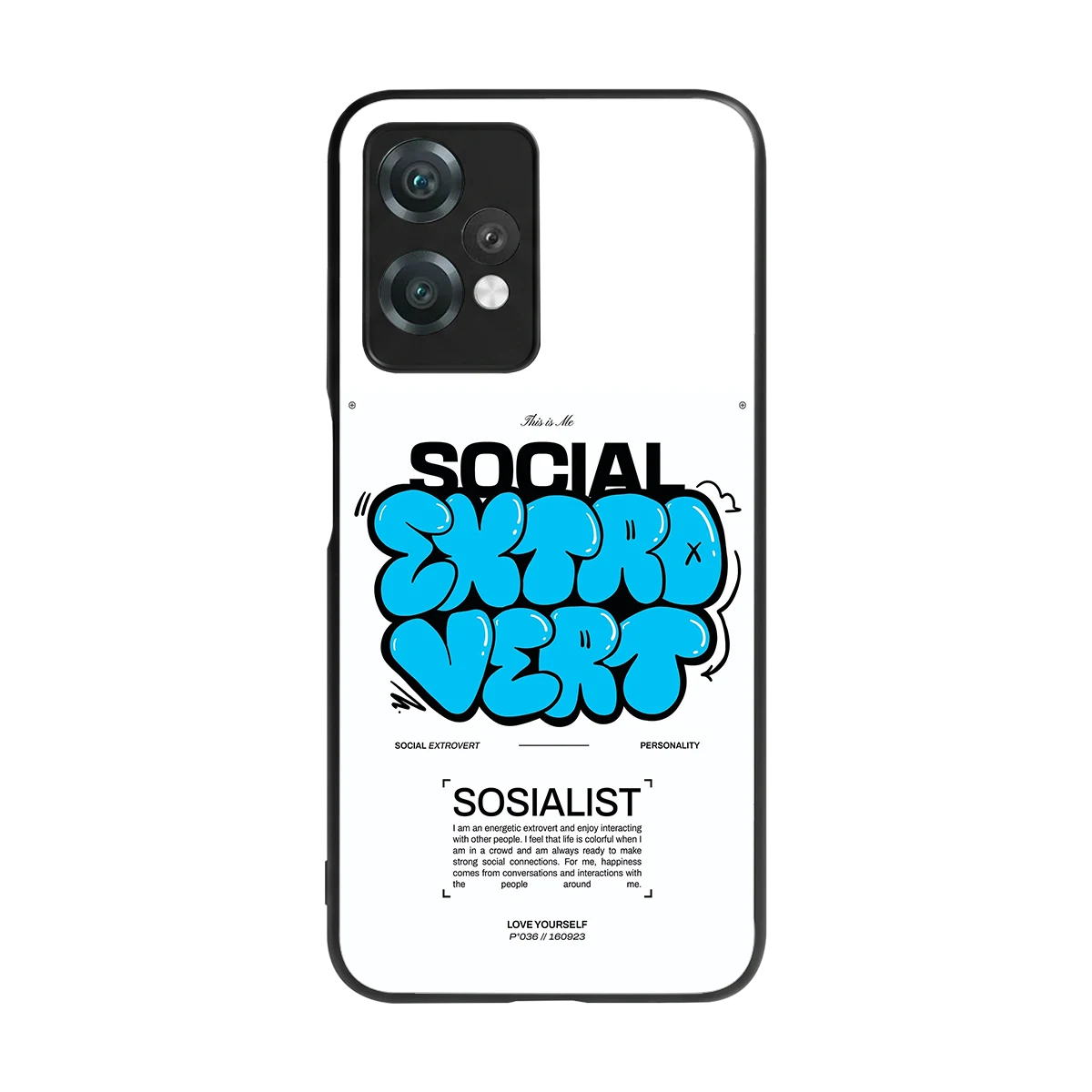 Social Extrovert back phone cover | glass case for oneplus nord ce 2 lite