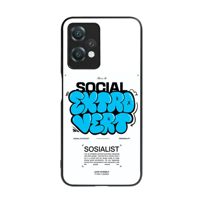 Social Extrovert back phone cover | glass case for oneplus nord ce 2 lite