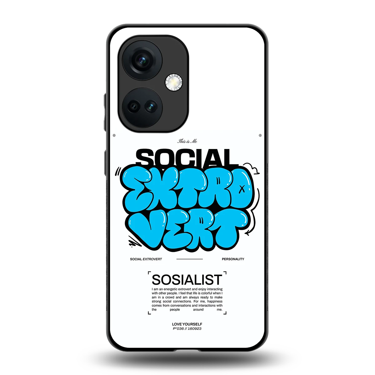 Social Extrovert back phone cover | glass case for oneplus nord ce 3