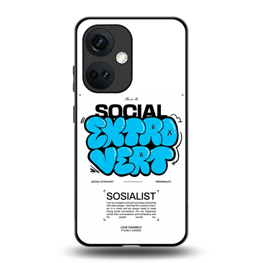Social Extrovert back phone cover | glass case for oneplus nord ce 3