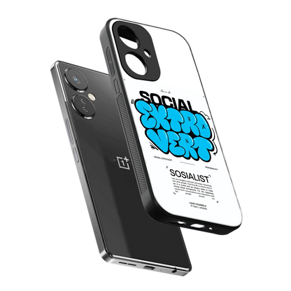 Social Extrovert sleek oneplus nord ce 3 cover with tempered glass back and TPU edges