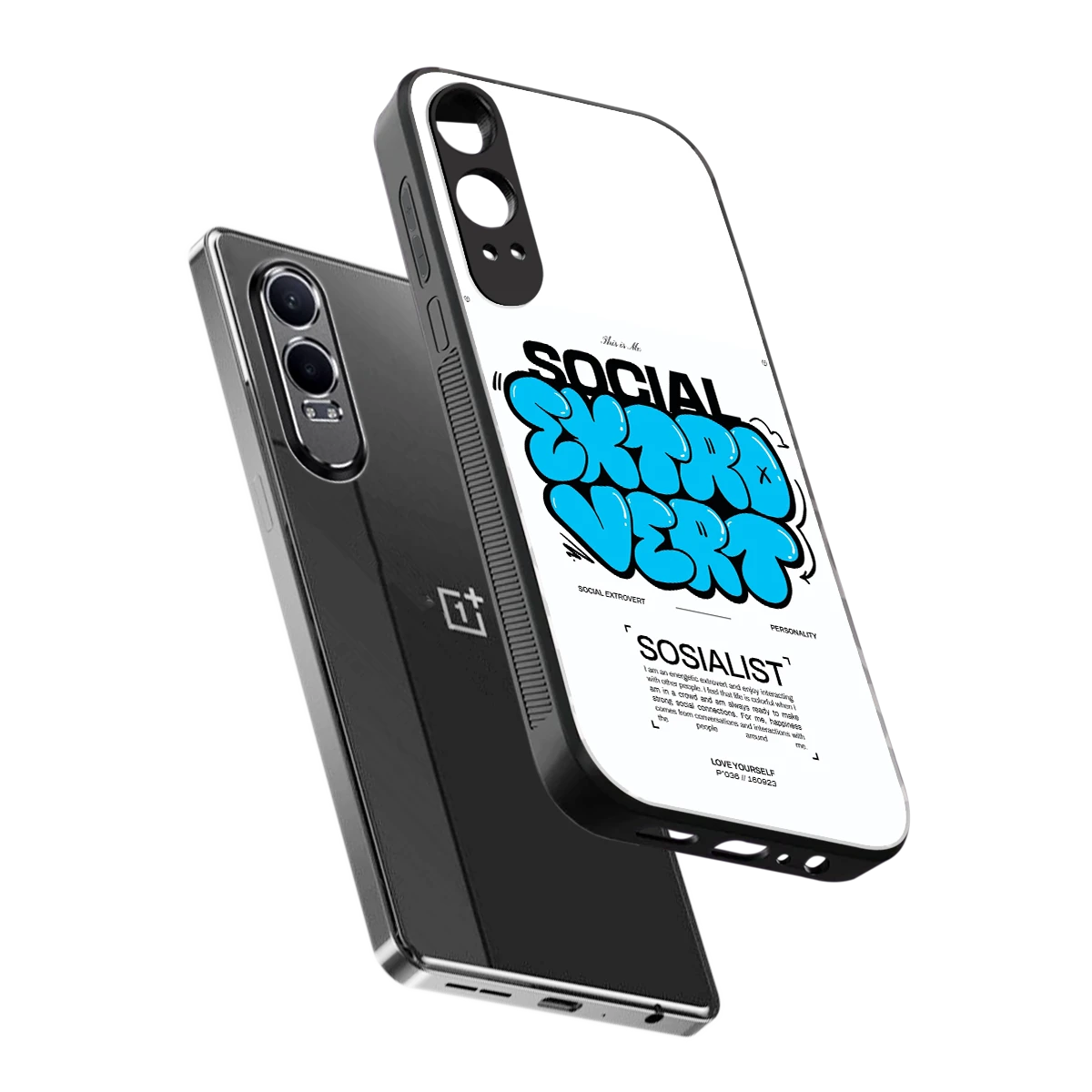Social Extrovert sleek oneplus nord ce 4 lite cover with tempered glass back and TPU edges