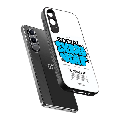 Social Extrovert sleek oneplus nord ce 4 lite cover with tempered glass back and TPU edges