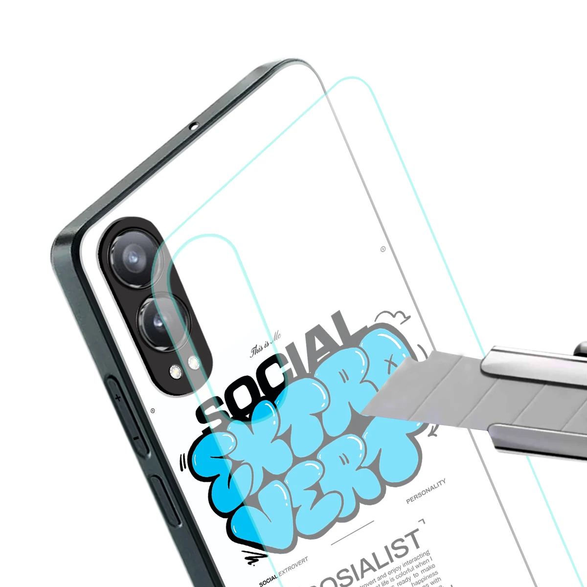 Social Extrovert stylish phone case for oneplus nord ce 4 lite | glossy glass and slim fit