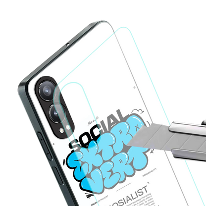 Social Extrovert stylish phone case for oneplus nord ce 4 lite | glossy glass and slim fit