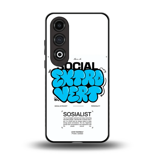 Social Extrovert back phone cover | glass case for oneplus nord ce 4