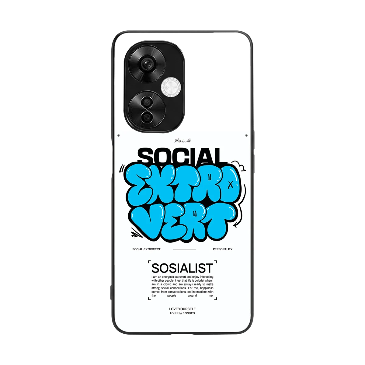 Social Extrovert back phone cover | glass case for oneplus nord ce 3 lite