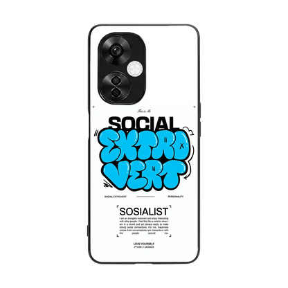 Social Extrovert back phone cover | glass case for oneplus nord ce 3 lite