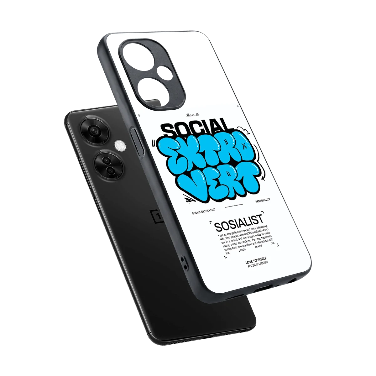 Social Extrovert sleek oneplus nord ce 3 lite cover with tempered glass back and TPU edges