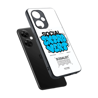 Social Extrovert sleek oneplus nord ce 3 lite cover with tempered glass back and TPU edges