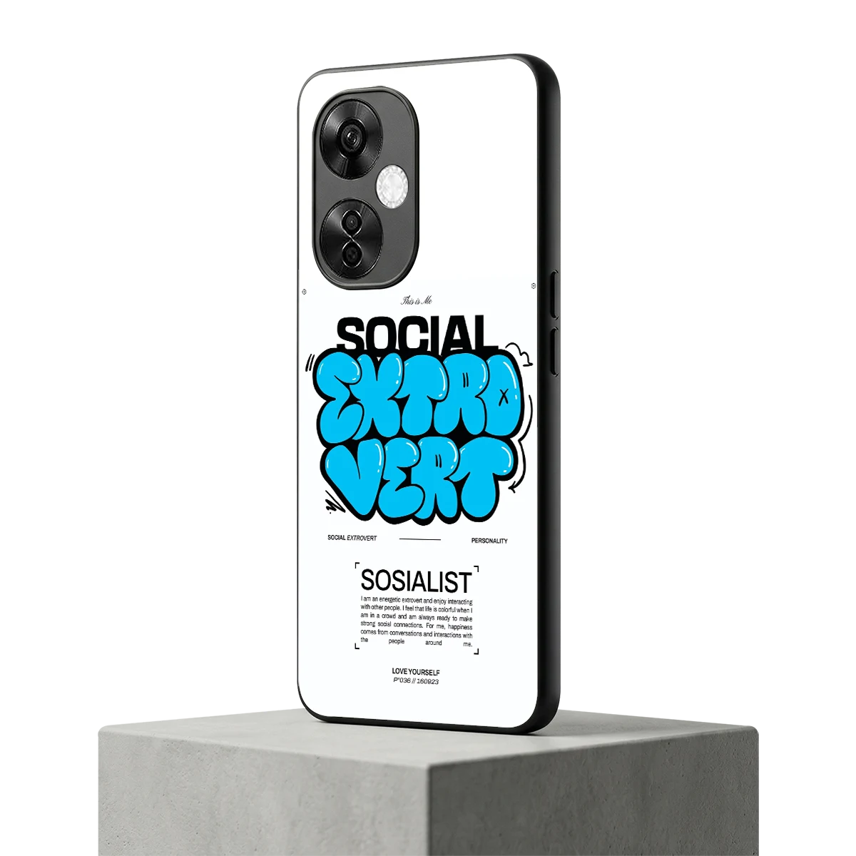 Social Extrovert oneplus nord ce 3 lite mobile cover | shockproof glass phone case