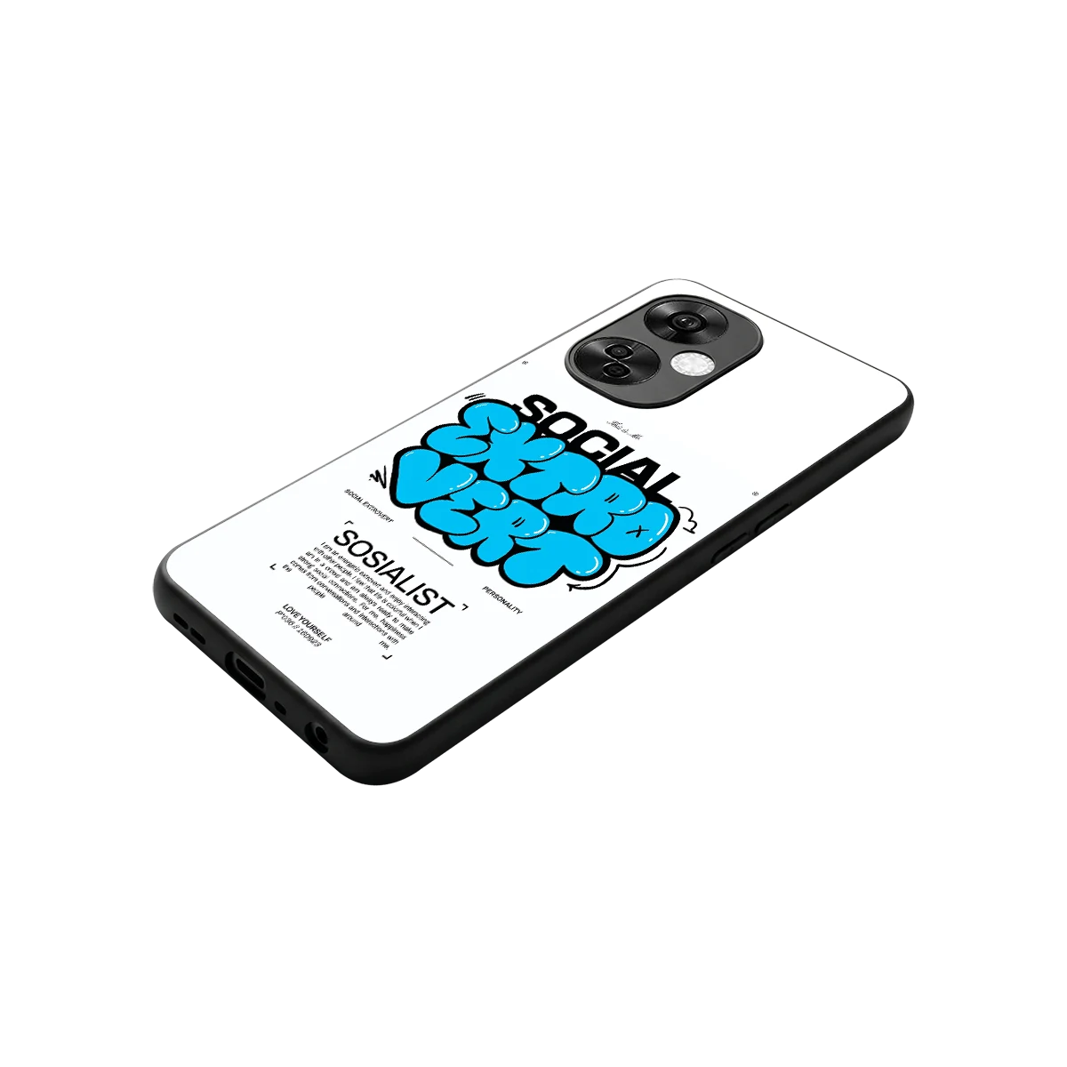 Social Extrovert stylish phone case for oneplus nord ce 3 lite | glossy glass and slim fit