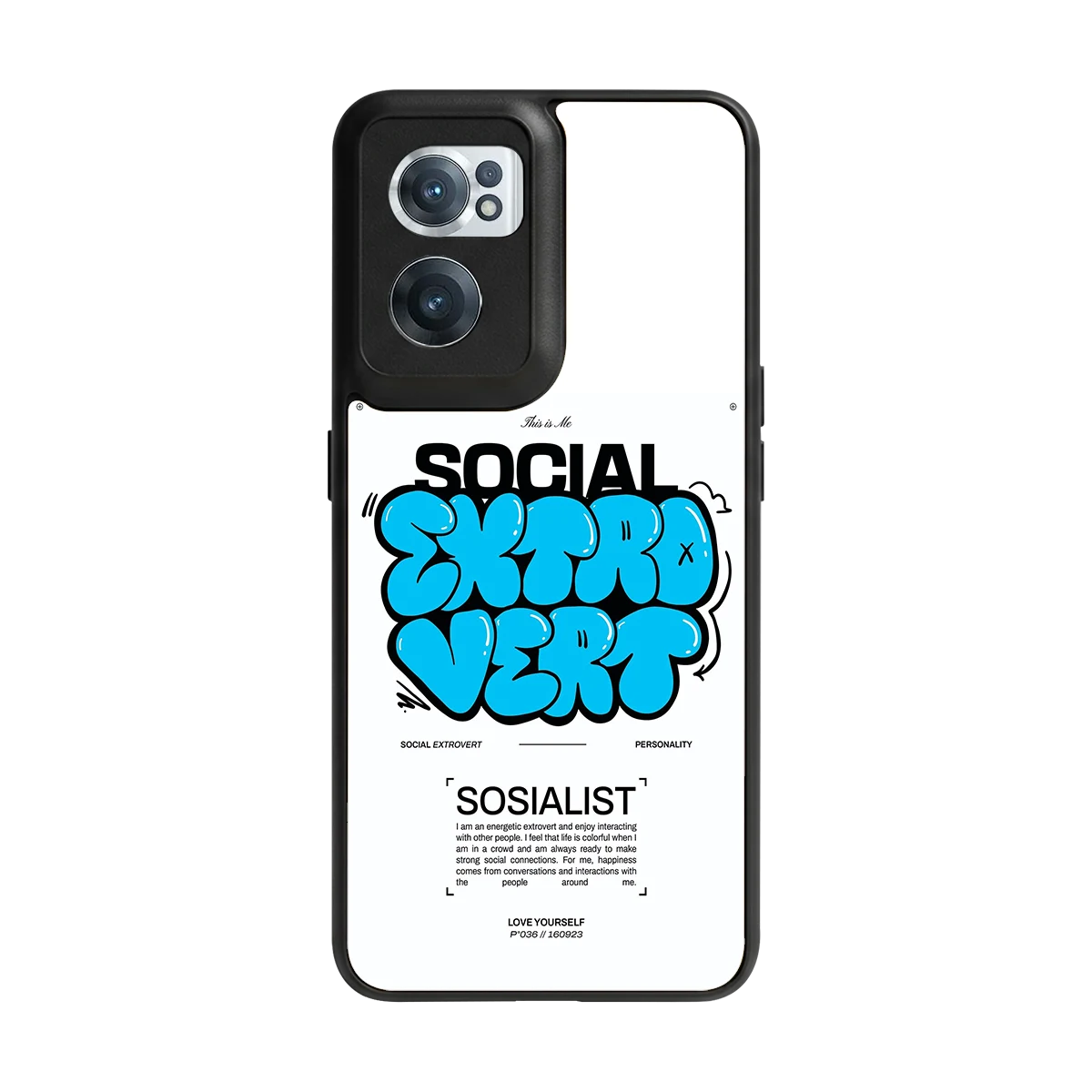 Social Extrovert back phone cover | glass case for oneplus nord ce 2