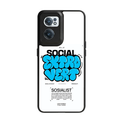 Social Extrovert back phone cover | glass case for oneplus nord ce 2
