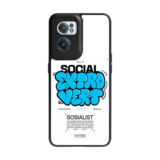 Social Extrovert back phone cover | glass case for oneplus nord ce 2