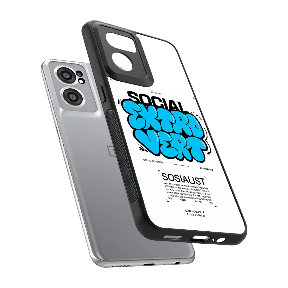 Social Extrovert sleek oneplus nord ce 2 cover with tempered glass back and TPU edges