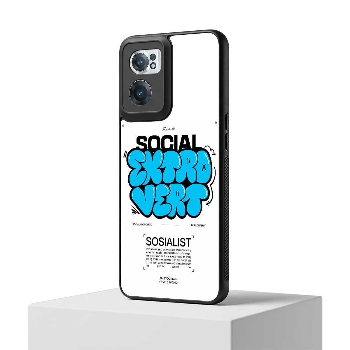 Social Extrovert oneplus nord ce 2 mobile cover | shockproof glass phone case