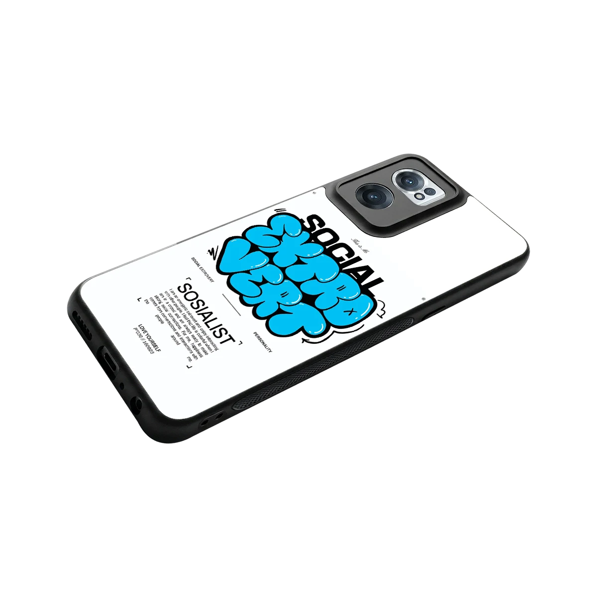 Social Extrovert stylish phone case for oneplus nord ce 2 | glossy glass and slim fit