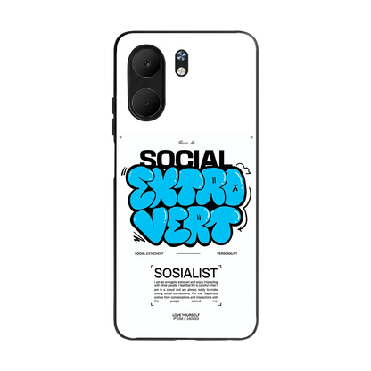 Social Extrovert back phone cover | glass case for oppo a5x 5g