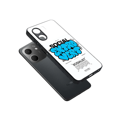 Social Extrovert sleek oppo a5x 5g cover with tempered glass back and TPU edges