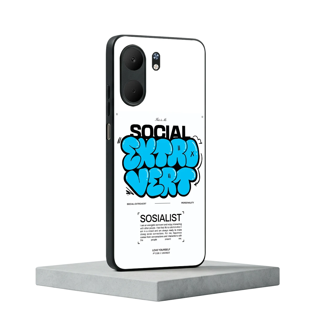 Social Extrovert oppo a5x 5g mobile cover | shockproof glass phone case