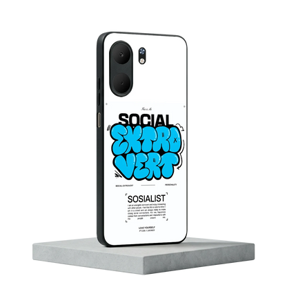 Social Extrovert oppo a5x 5g mobile cover | shockproof glass phone case