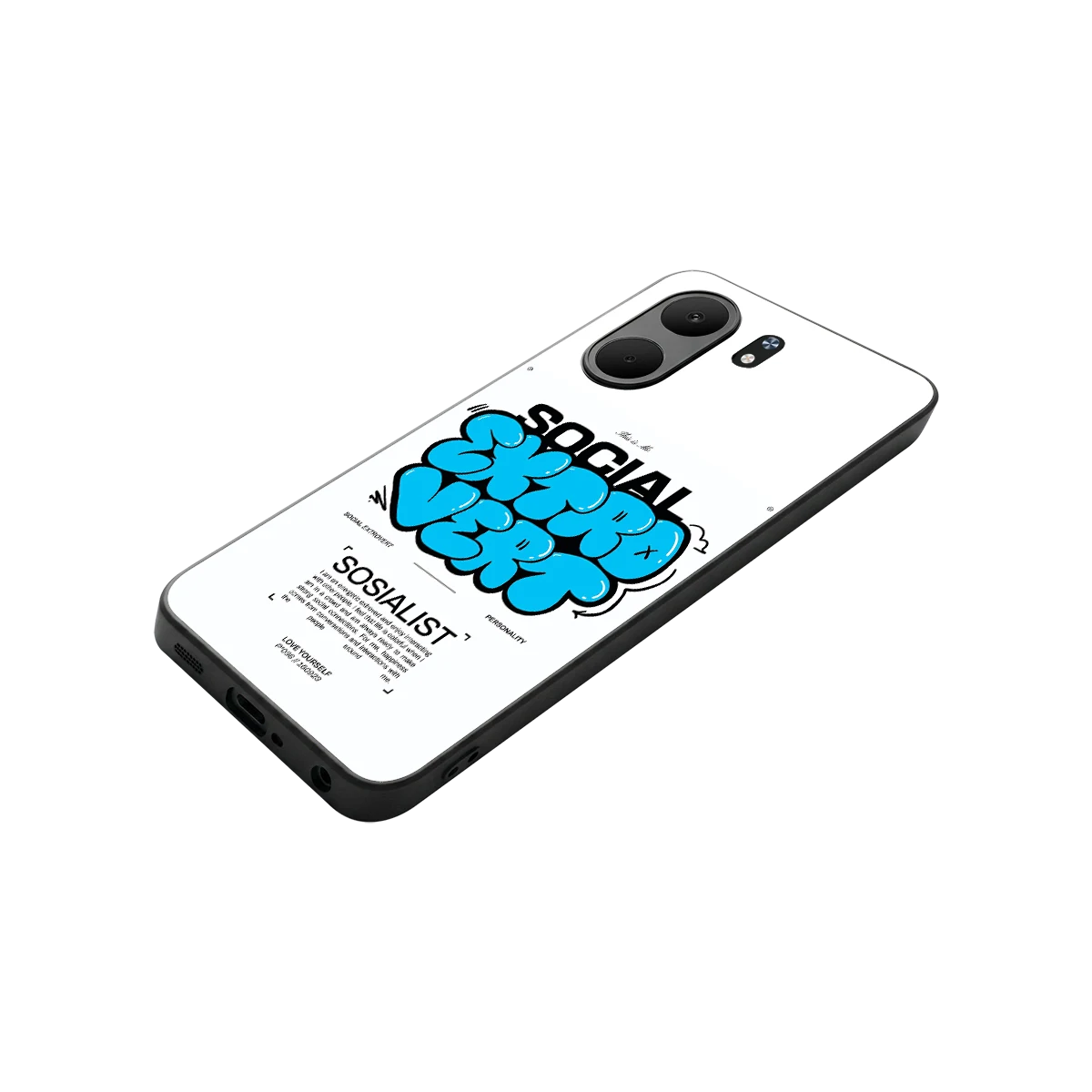 Social Extrovert stylish phone case for oppo a5x 5g | glossy glass and slim fit