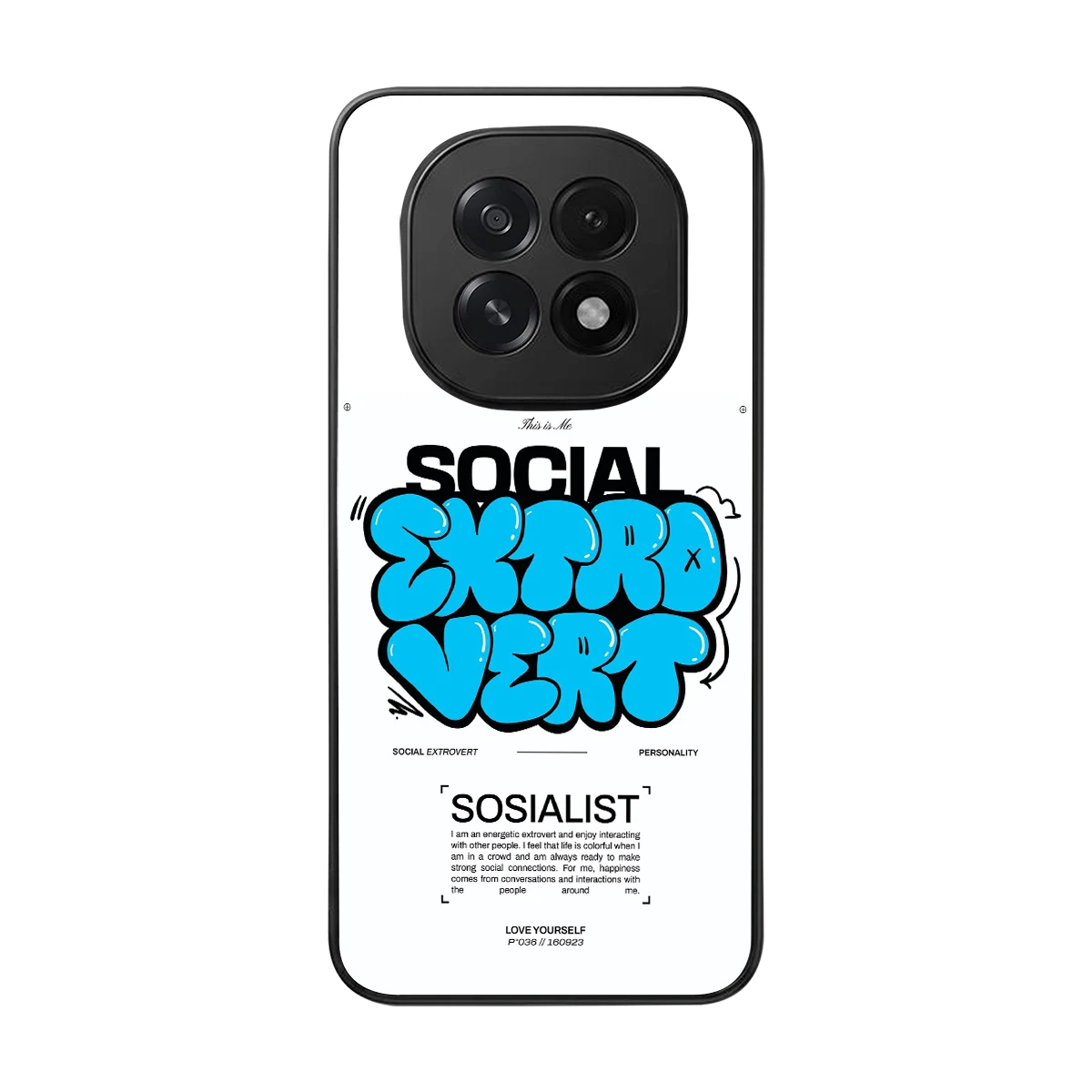 Social Extrovert back phone cover | glass case for oppo f29 5g