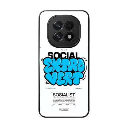 Social Extrovert back phone cover | glass case for oppo f29 5g