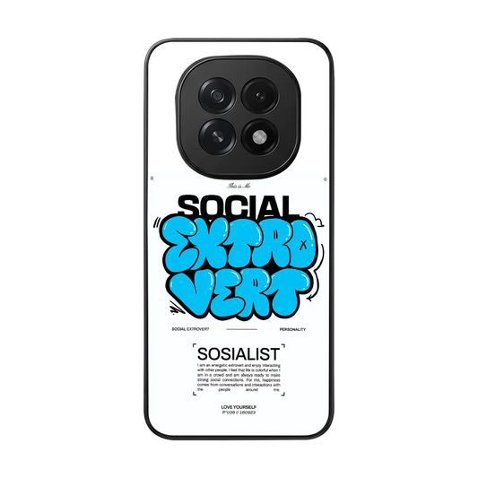 Social Extrovert back phone cover | glass case for oppo f29 5g