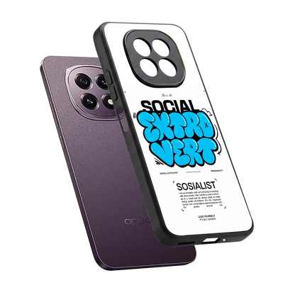Social Extrovert sleek oppo f29 5g cover with tempered glass back and TPU edges