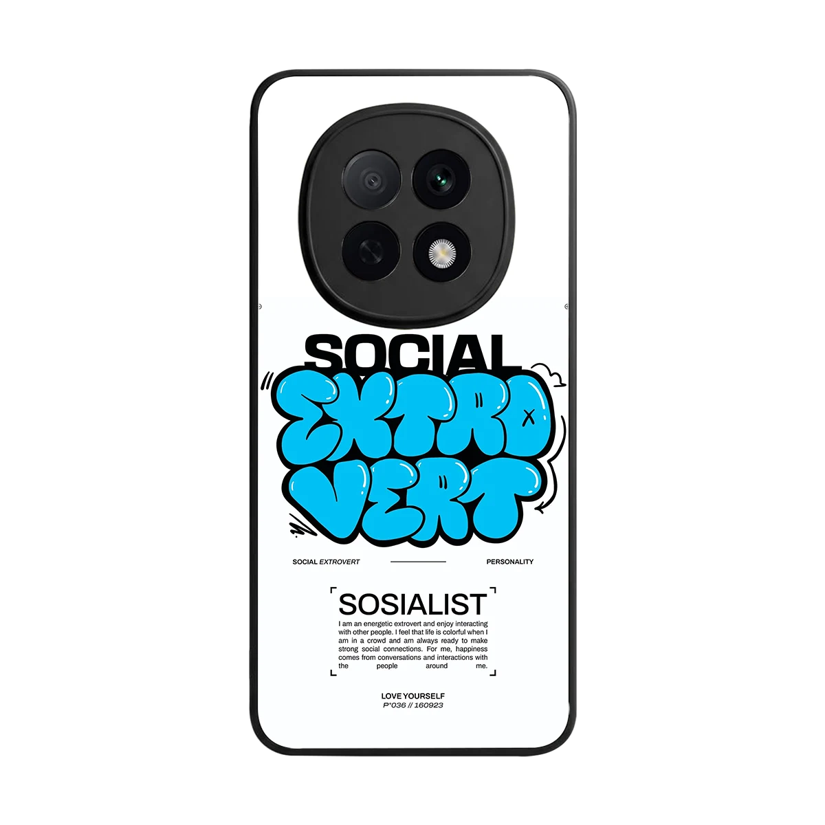 Social Extrovert back phone cover | glass case for oppo f29 pro 5g