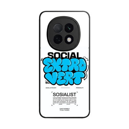 Social Extrovert back phone cover | glass case for oppo f29 pro 5g
