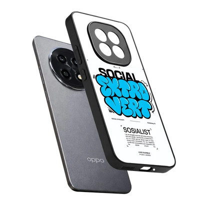Social Extrovert sleek oppo f29 pro 5g cover with tempered glass back and TPU edges