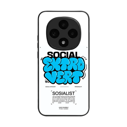 Social Extrovert back phone cover | glass case for oppo f31 pro 5g