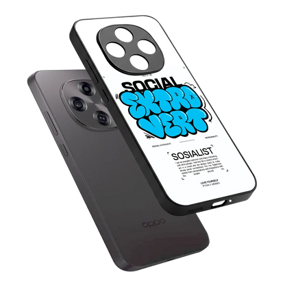 Social Extrovert sleek oppo f31 pro 5g cover with tempered glass back and TPU edges