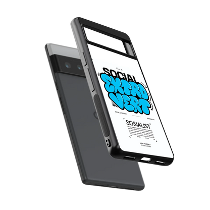 Social Extrovert sleek google pixel 6 pro cover with tempered glass back and TPU edges