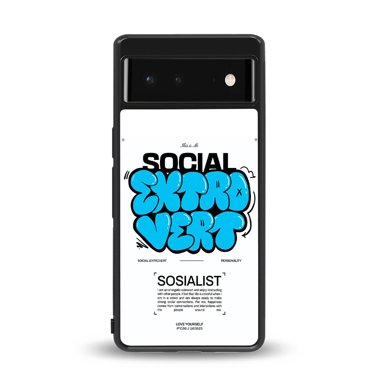 Social Extrovert back phone cover | glass case for google pixel 6a