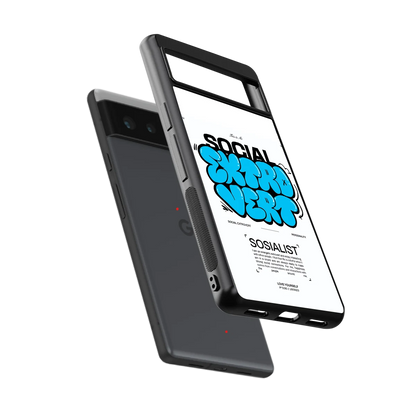 Social Extrovert sleek google pixel 6 cover with tempered glass back and TPU edges