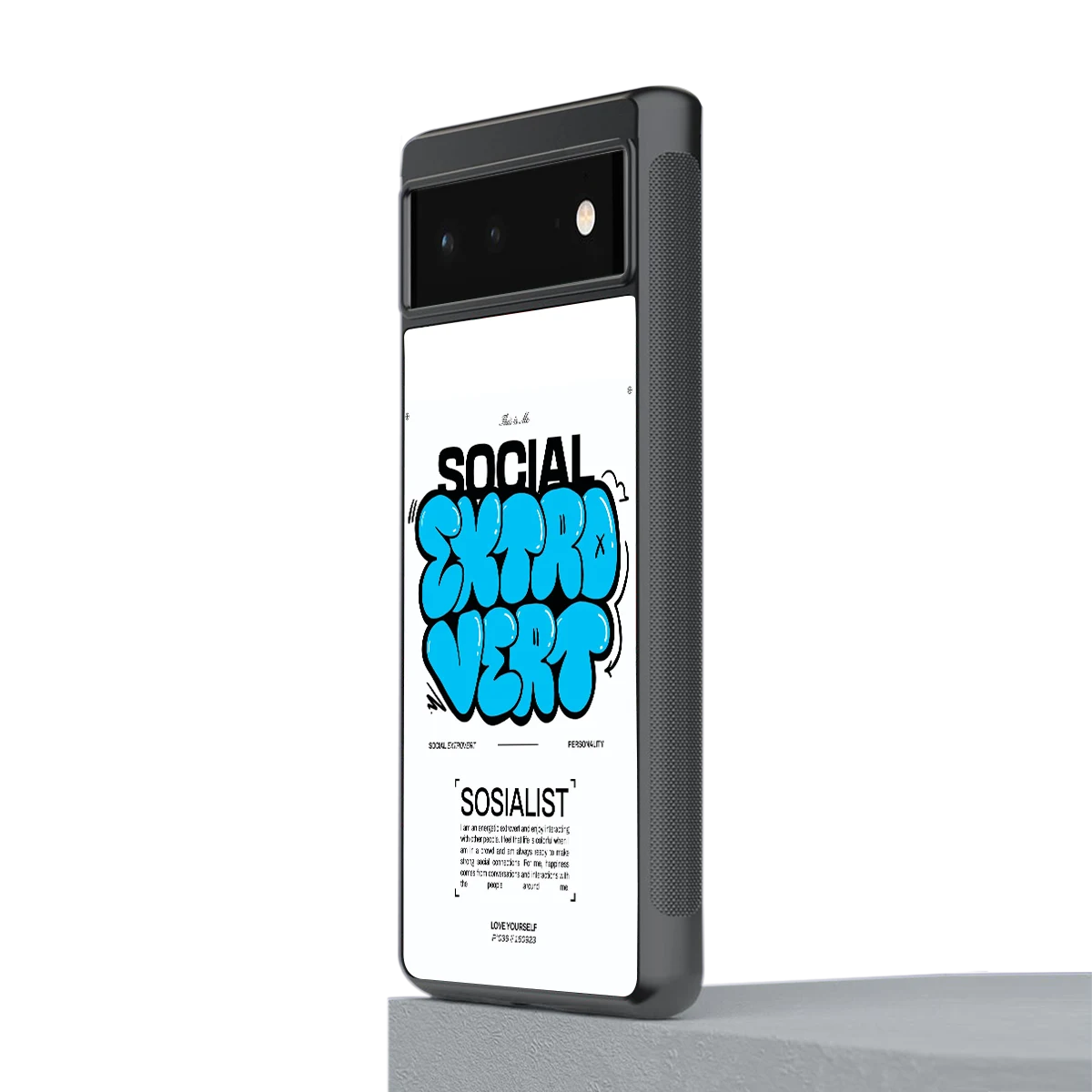 Social Extrovert stylish phone case for google pixel 6a | glossy glass and slim fit