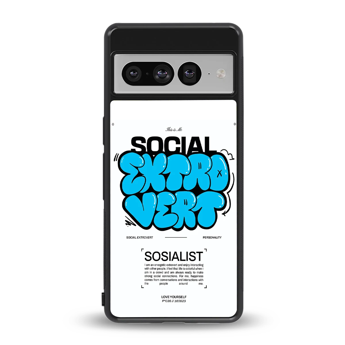 Social Extrovert back phone cover | glass case for google pixel 7 pro