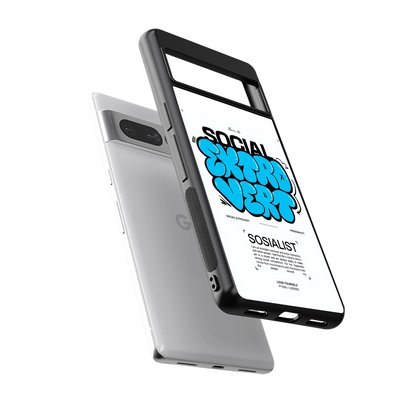 Social Extrovert sleek google pixel 7 pro cover with tempered glass back and TPU edges