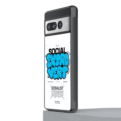 Social Extrovert stylish phone case for google pixel 7 pro | glossy glass and slim fit