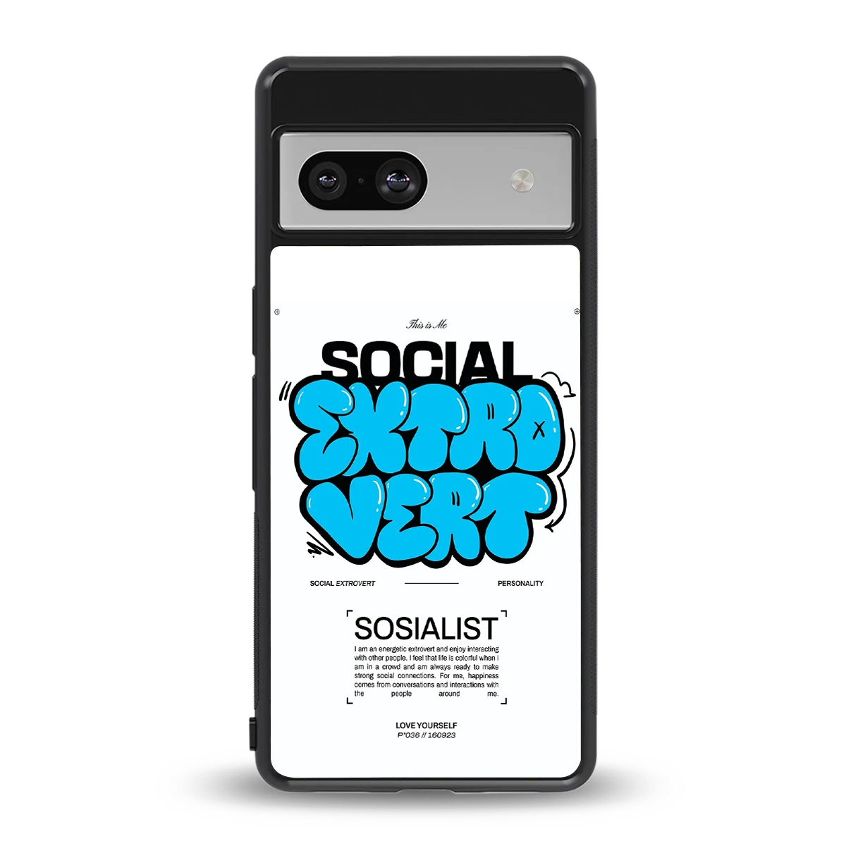 Social Extrovert back phone cover | glass case for google pixel 7