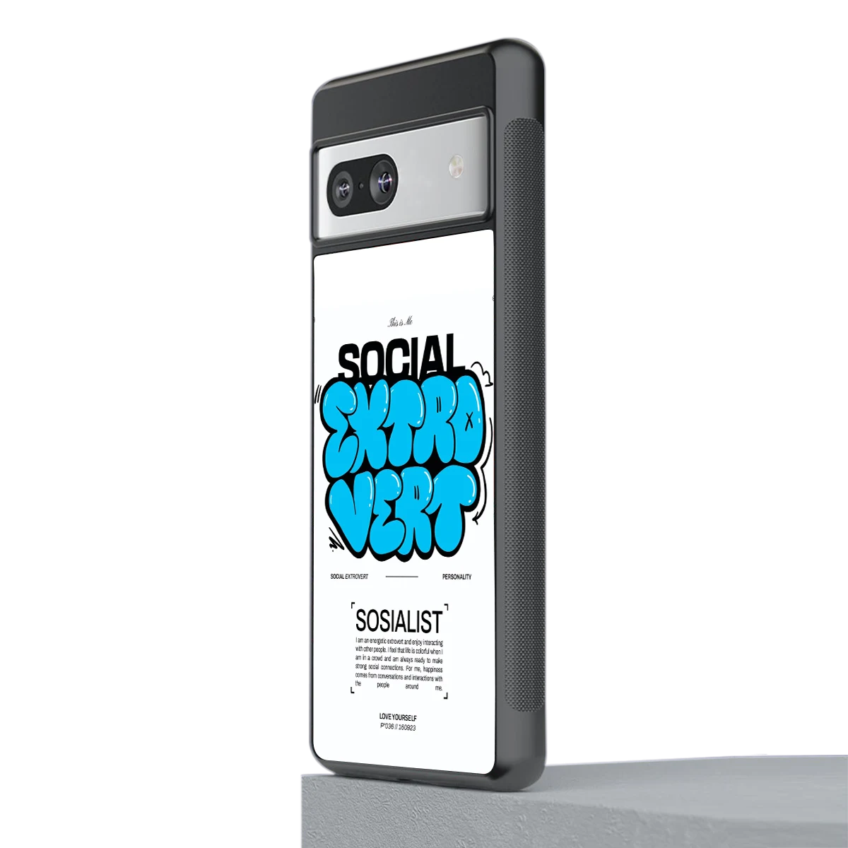 Social Extrovert stylish phone case for google pixel 7a | glossy glass and slim fit