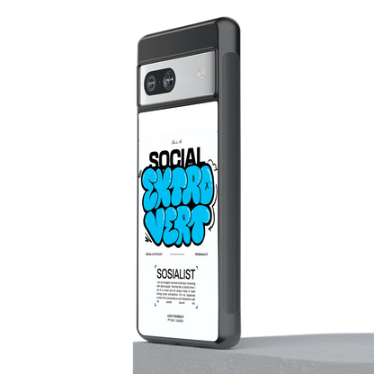 Social Extrovert stylish phone case for google pixel 7a | glossy glass and slim fit