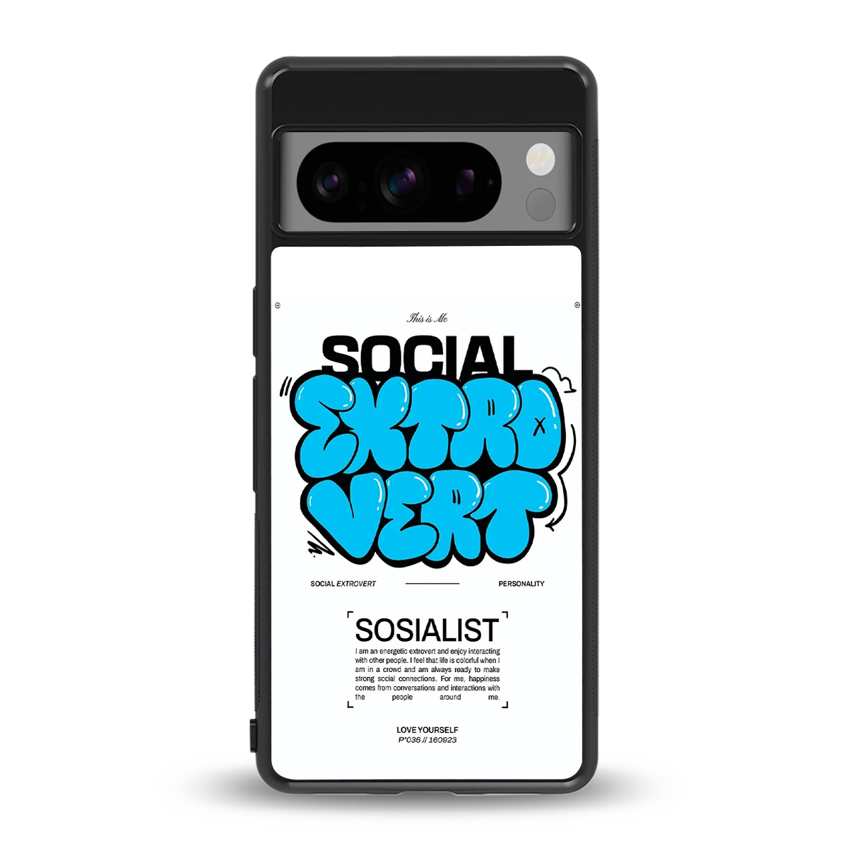 Social Extrovert back phone cover | glass case for google pixel 8 pro