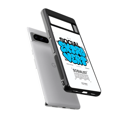 Social Extrovert sleek google pixel 8 pro cover with tempered glass back and TPU edges